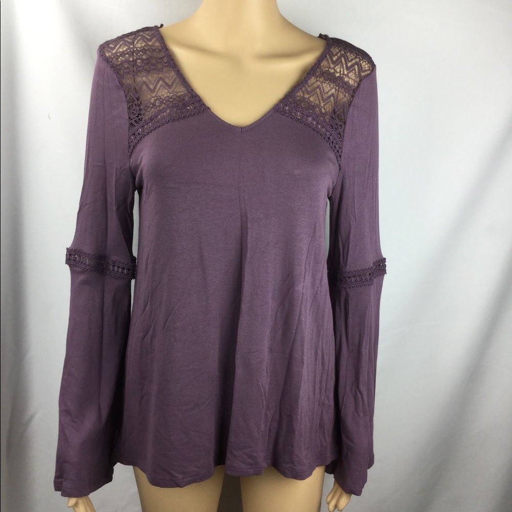 Hippie Rose Long Sleeve V neck Blouse